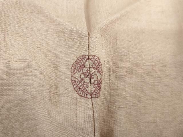 平和屋着物●結城紬　色無地　薄柿色　正絹　逸品　AABI0037cs