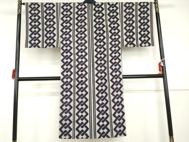 平和屋着物●男性　長襦袢　袷　吉原つなぎ　正絹　逸品　AABI0045cs