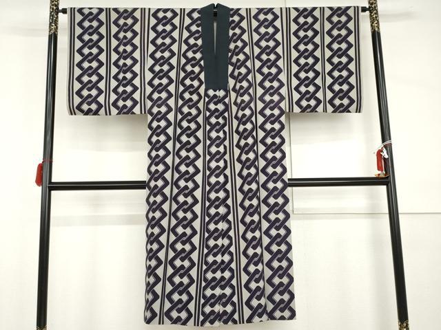 平和屋着物●男性　長襦袢　袷　吉原つなぎ　正絹　逸品　AABI0045cs