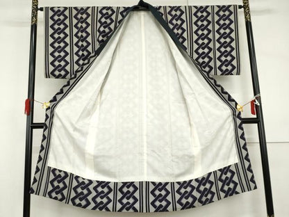 平和屋着物●男性　長襦袢　袷　吉原つなぎ　正絹　逸品　AABI0045cs