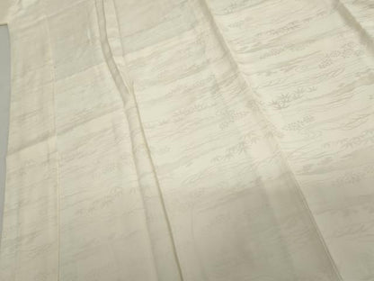 平和屋着物●長襦袢　無双仕立て　流水花地紋　正絹　逸品　AABI0046cs