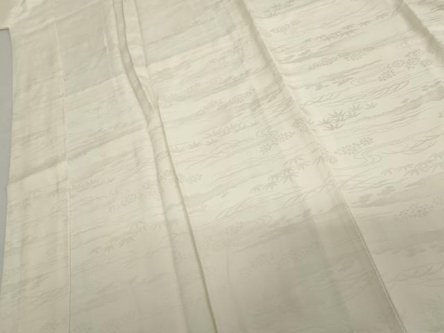 平和屋着物●長襦袢　無双仕立て　流水花地紋　正絹　逸品　AABI0046cs