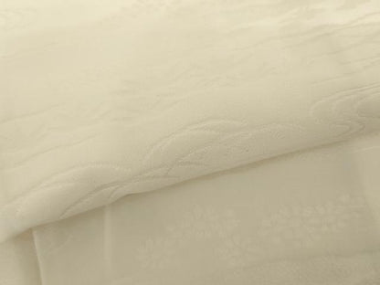 平和屋着物●長襦袢　無双仕立て　流水花地紋　正絹　逸品　AABI0046cs