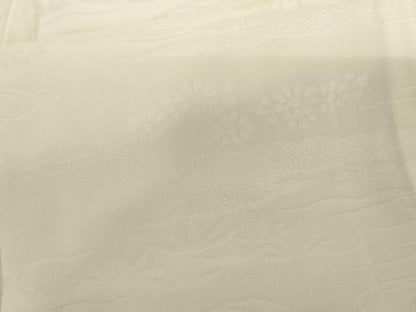 平和屋着物●長襦袢　無双仕立て　流水花地紋　正絹　逸品　AABI0046cs
