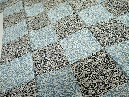 平和屋着物●上質な小紋　市松に観世水　正絹　逸品　未使用　AABI0049cs