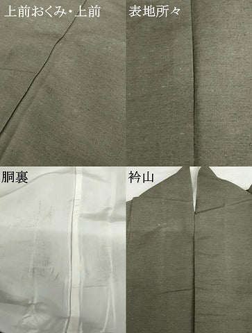 平和屋着物●上質な紬　色無地　青鈍色　正絹　逸品　AABI0052cs