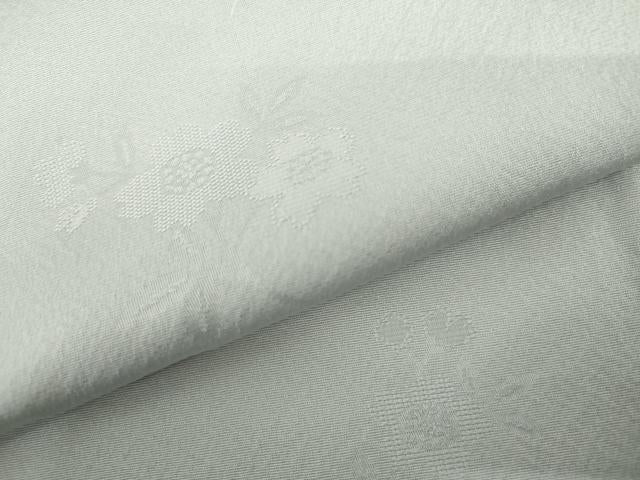 平和屋着物▽色無地　単衣　草花地紋　藍白色　洗える着物　AABI0062cs