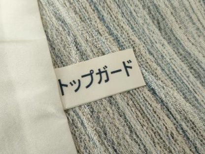 平和屋着物▽上質な小紋　単衣　霞縞　正絹　逸品　AABI0065cs