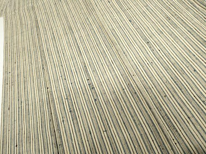 平和屋着物▽浦野理一　経節紬　単衣　縞　たとう紙付き　正絹　逸品　AABI0072cs
