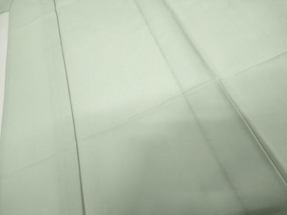 平和屋着物▽色無地　単衣　白緑色　洗える着物　AABI0078cs
