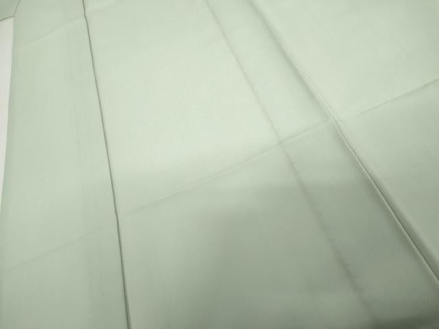 平和屋着物▽色無地　単衣　白緑色　洗える着物　AABI0078cs