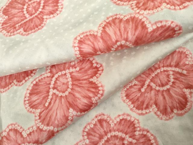 平和屋着物▽上質な小紋　単衣　草花文　正絹　逸品　AABI0080cs