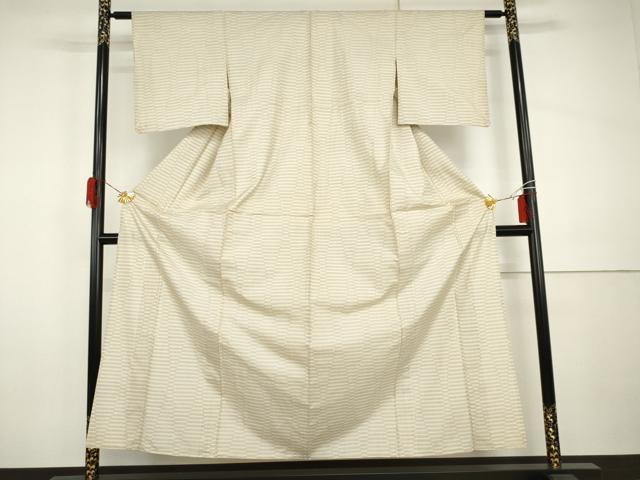 平和屋着物▽本場大島紬　白大島　単衣　7マルキ　立涌文　正絹　逸品　AABI0082cs