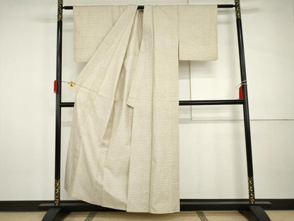 平和屋着物▽本場大島紬　白大島　単衣　7マルキ　立涌文　正絹　逸品　AABI0082cs