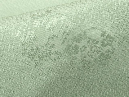 平和屋着物▽色無地　単衣　花丸地紋　裏葉柳色　洗える着物　近鉄百貨店扱い　AABI0084cs