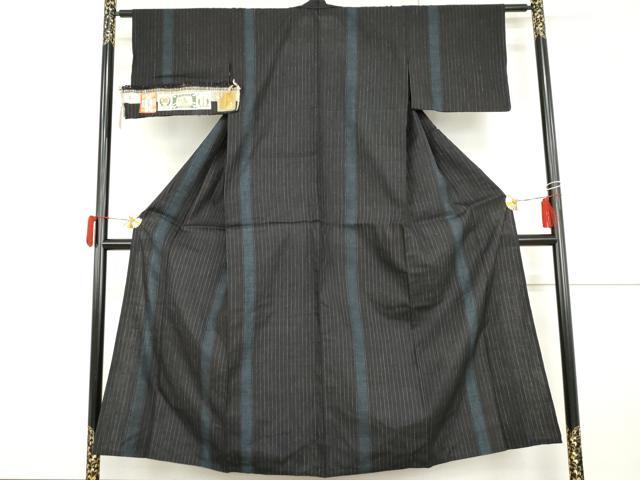 平和屋着物▽本場結城紬　重要無形文化財　単衣　80亀甲　亀甲間道　上代45万円　奥庄謹製　証紙付き　正絹　逸品　AABI0085cs