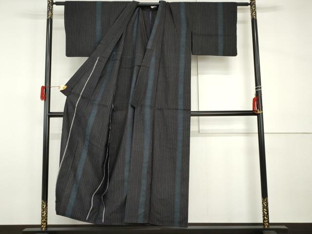 平和屋着物▽本場結城紬　重要無形文化財　単衣　80亀甲　亀甲間道　上代45万円　奥庄謹製　証紙付き　正絹　逸品　AABI0085cs