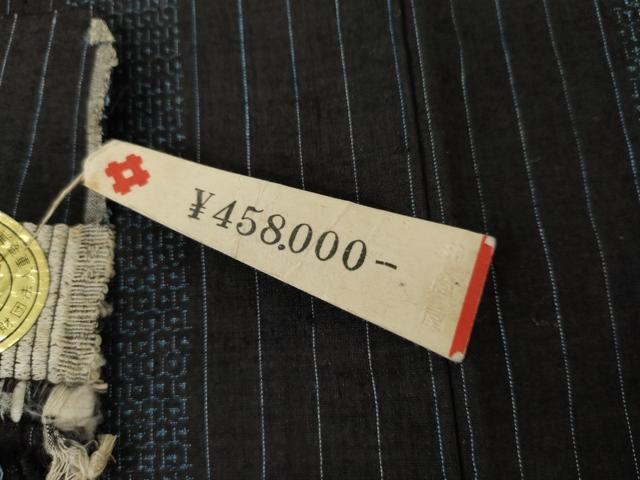 平和屋着物▽本場結城紬　重要無形文化財　単衣　80亀甲　亀甲間道　上代45万円　奥庄謹製　証紙付き　正絹　逸品　AABI0085cs
