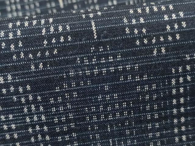 平和屋着物▽上質な紬　単衣　亀甲文　正絹　逸品　AABI0098cs