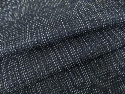 平和屋着物▽上質な紬　単衣　亀甲文　正絹　逸品　AABI0098cs