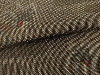 平和屋着物●本場大島紬　泥染め　カタス7マルキ　エ霞枝花文　正絹　逸品　AABI0101cs