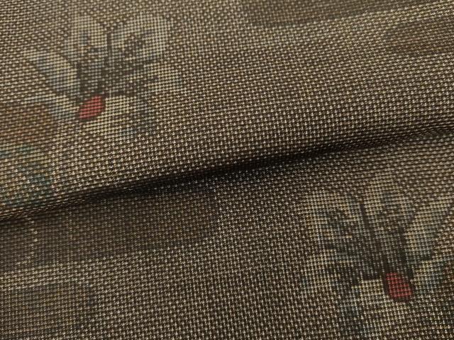 平和屋着物●本場大島紬　泥染め　カタス7マルキ　エ霞枝花文　正絹　逸品　AABI0101cs
