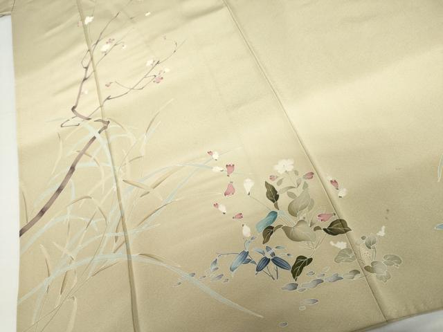 平和屋着物●訪問着　友禅　作家物 蒼旬　枝梅　暈し染め　正絹　逸品　AABI0102cs