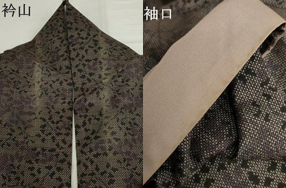 平和屋着物●本場大島紬　一元7マルキ　芝花文　正絹　逸品　AABI0104cs