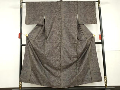 平和屋着物●本場大島紬　一元7マルキ　芝花文　正絹　逸品　AABI0104cs