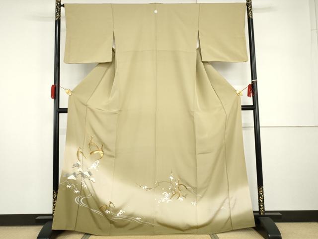 平和屋着物●豪華色留袖　駒刺繍　松竹梅鶴文　暈し染め　金糸　金銀彩　正絹　逸品　AABI0105cs
