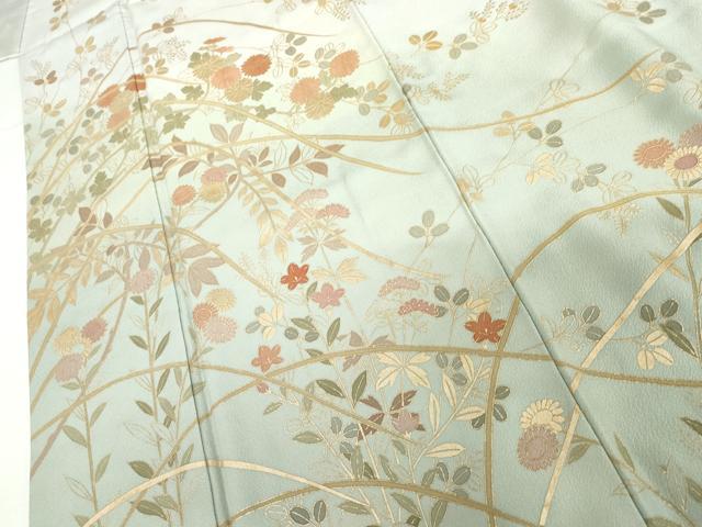 平和屋着物●訪問着　枝花文　暈し染め　金彩　正絹　逸品　AABI0111cs