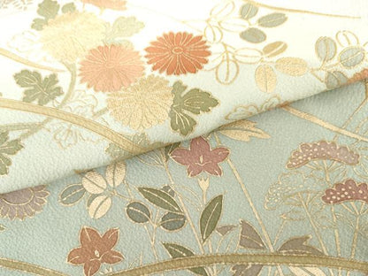 平和屋着物●訪問着　枝花文　暈し染め　金彩　正絹　逸品　AABI0111cs