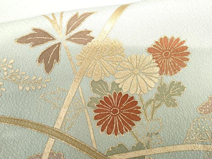 平和屋着物●訪問着　枝花文　暈し染め　金彩　正絹　逸品　AABI0111cs