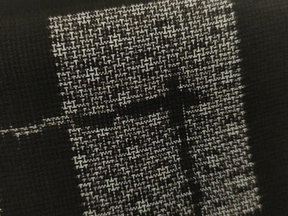 平和屋着物●本場大島紬　地空き　カタス9マルキ　色紙重ね文　黒地　正絹　逸品　AABI0113cs
