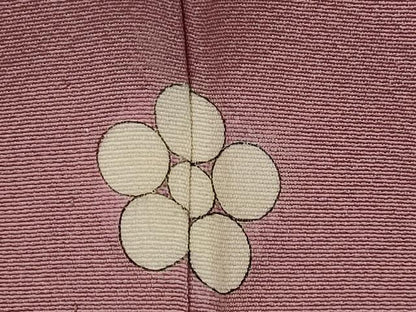 平和屋着物▽上質な色無地　単衣　紋意匠　蘇芳香色　正絹　逸品　AABI0125st