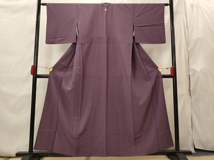 平和屋着物▽色無地　単衣　紋意匠　桑の実色　洗える着物　AABI0127st