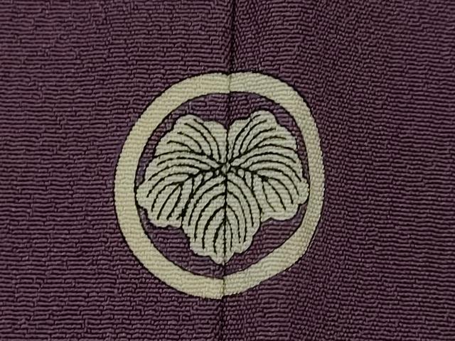 平和屋着物▽色無地　単衣　紋意匠　桑の実色　洗える着物　AABI0127st