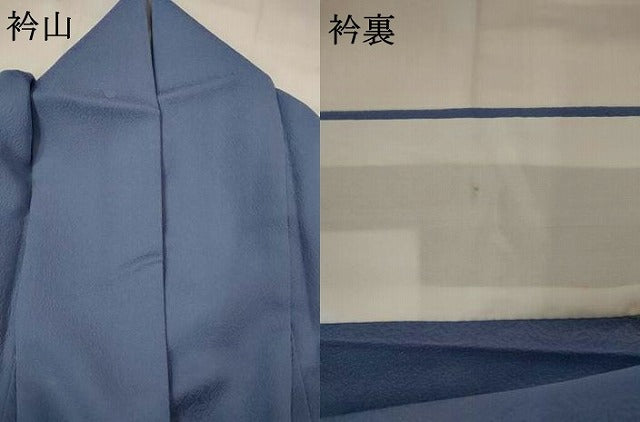 平和屋着物▽上質な色無地　単衣　松竹梅地紋　薄花色　正絹　逸品　AABI0129st