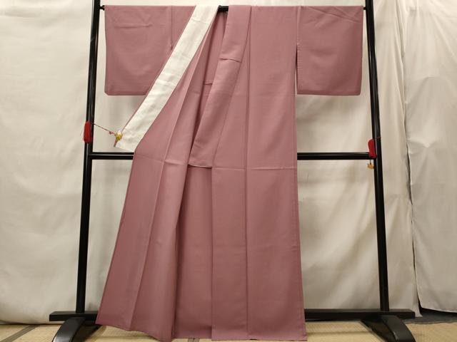 平和屋着物▽色無地　単衣　浅蘇芳色　洗える着物　AABI0130st