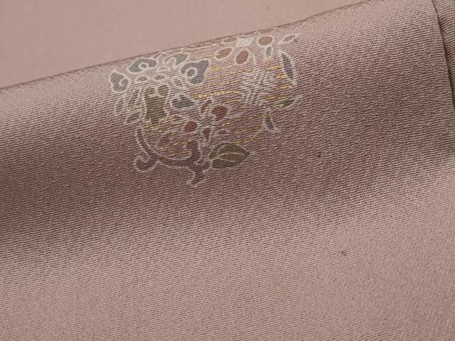 平和屋着物▽上質な小紋　単衣　花丸文　金彩　正絹　逸品　AABI0140st