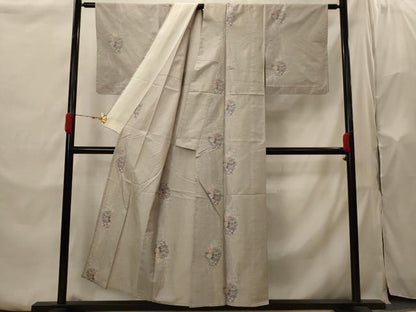 平和屋着物▽本場大島紬　単衣　花丸文　正絹　逸品　AABI0141st