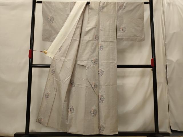 平和屋着物▽本場大島紬　単衣　花丸文　正絹　逸品　AABI0141st