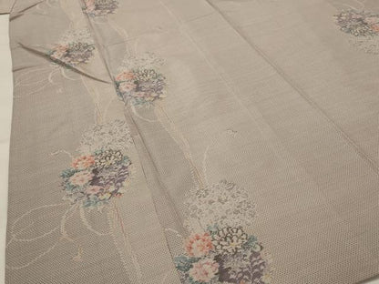 平和屋着物▽本場大島紬　単衣　花丸文　正絹　逸品　AABI0141st