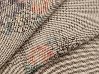 平和屋着物▽本場大島紬　単衣　花丸文　正絹　逸品　AABI0141st