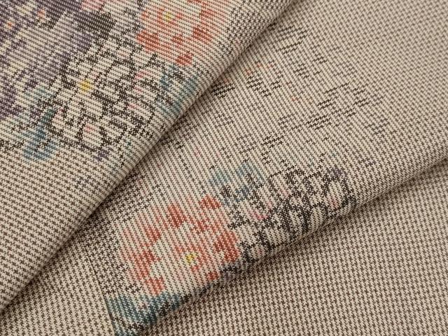 平和屋着物▽本場大島紬　単衣　花丸文　正絹　逸品　AABI0141st