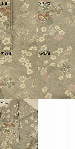 平和屋着物▽上質な小紋　単衣　花蝶文　正絹　逸品　AABI0142st