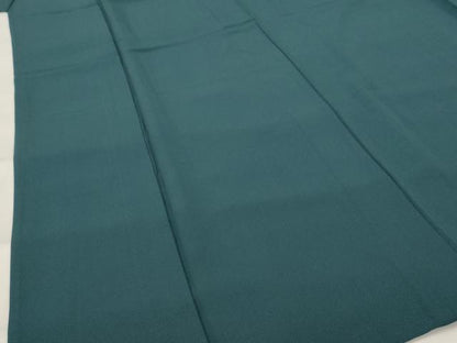 平和屋着物▽上質な色無地　単衣　紋意匠　高麗納戸色　正絹　逸品　AABI0159st