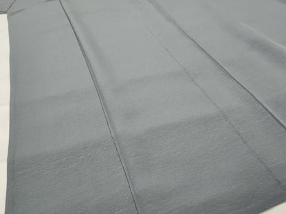 平和屋着物▽上質な色無地　単衣　紋意匠　藍鼠色　正絹　逸品　AABI0160st
