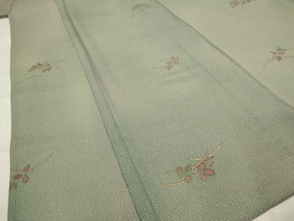 平和屋着物▽上質な小紋　単衣　芝草文　暈し染め　正絹　逸品　AABI0171st
