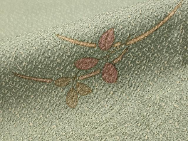 平和屋着物▽上質な小紋　単衣　芝草文　暈し染め　正絹　逸品　AABI0171st